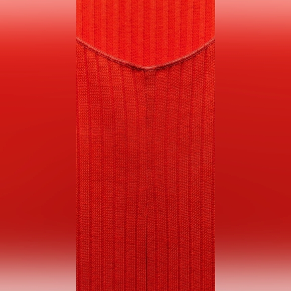 Zara Long Ribbed Dress Scoop Neck - Picture 4 of 12